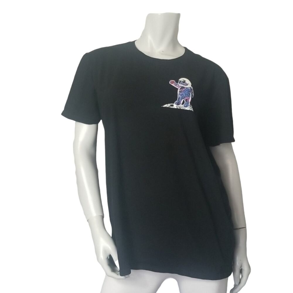 Riot Society Womens Large Tee T Shirt Astronaut Polar Bear Solo Cup Black Unisex